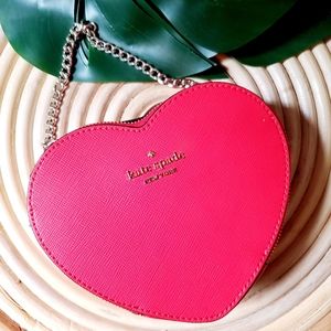 🆕 Mini loveshack heart love cherry bright red  kate spade crossbody valentines